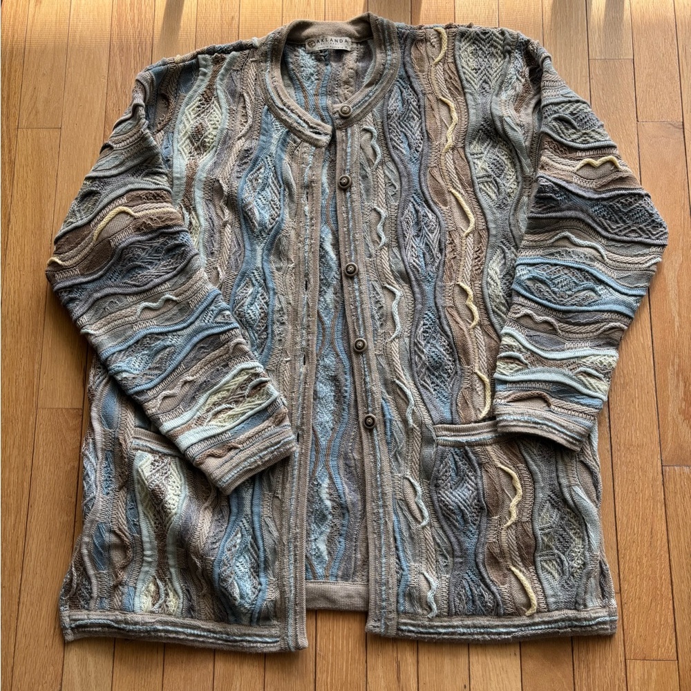 Aklanda Colorful Wool Knit Cardigan